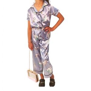 NEW Lola + The Boys L unicorn magic silk set 0554 lavender large girl purple